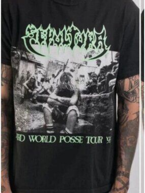 Vintage Brazillian Metal Band World Posse Tour T-shirt - 90s Grunge Black Tee